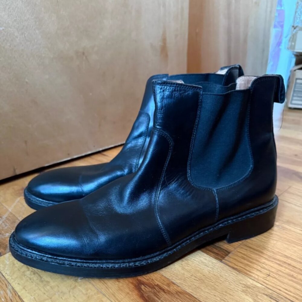 Beckett Simonon Black Leather Chelsea Boots Size 12